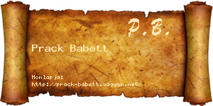 Prack Babett névjegykártya